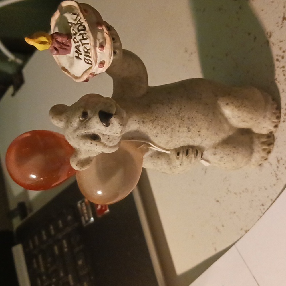 Vjntage Quarry Critters Happy Birtday Bear Figurine #45512